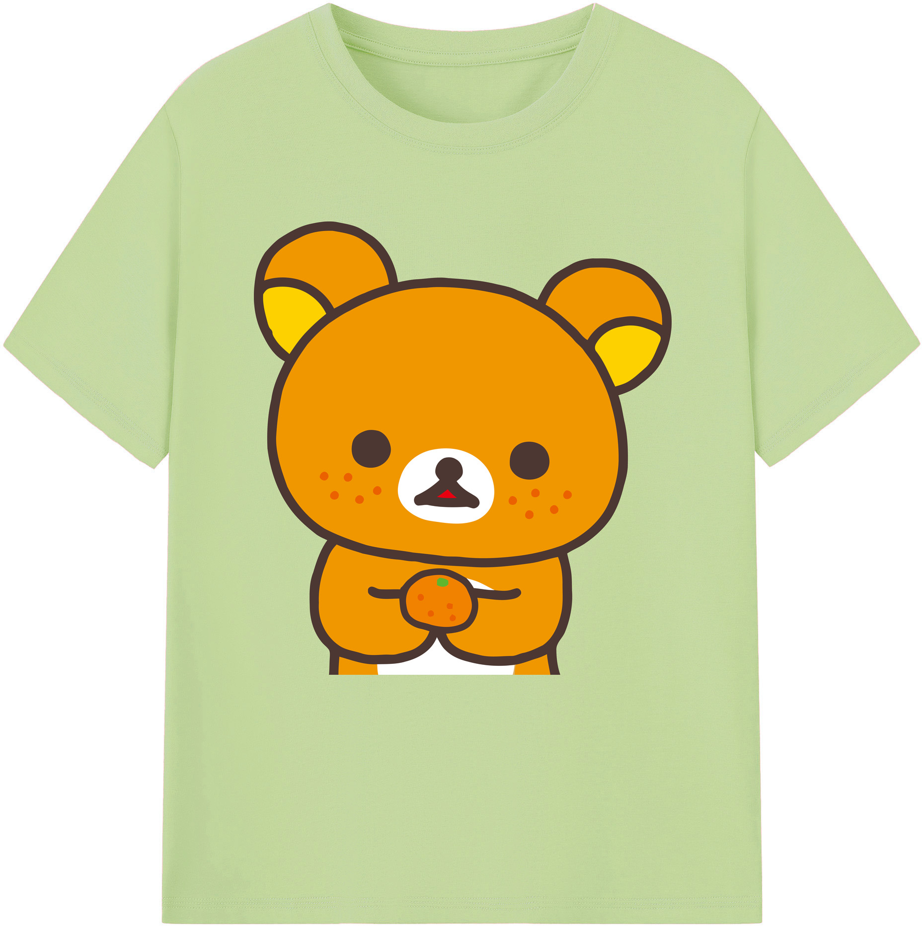 （画像用） リラックマ リラックマ キイロイトリ Rilakkuma Korilakkuma Kiiroitori 綿100％半袖Tシャツ（フロントプリント）